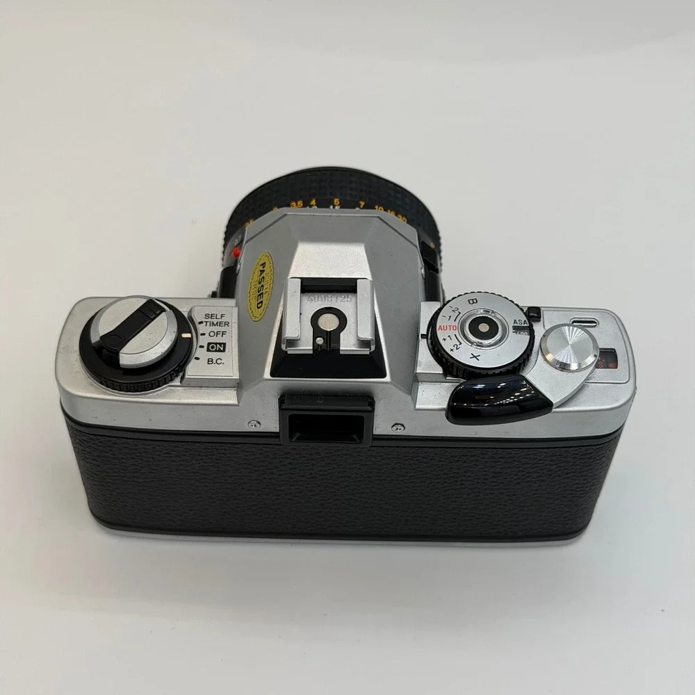Minolta XG-A 35mm SLR Film Camera with MD 50mm 1:2 Lens Case and Manuals Parts